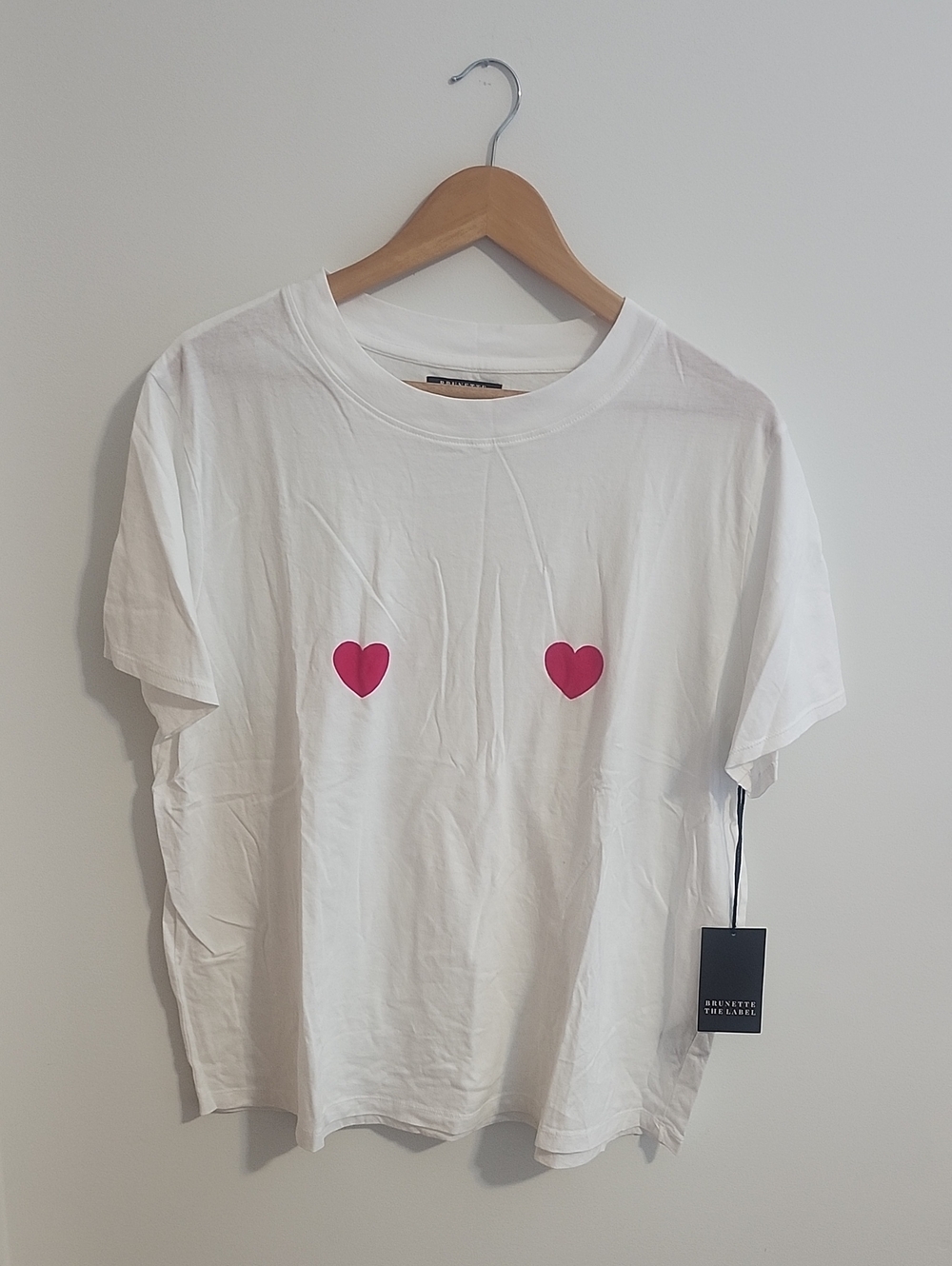 Brunette The Label White Crewneck Tee